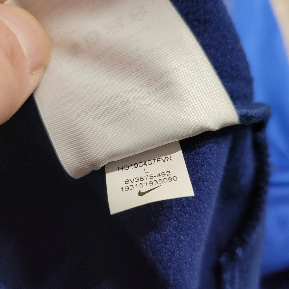 Nike Hoodie Mens Large Blue Therma Fit Pullover‎ Training Long Sleeve Swoosh NWT